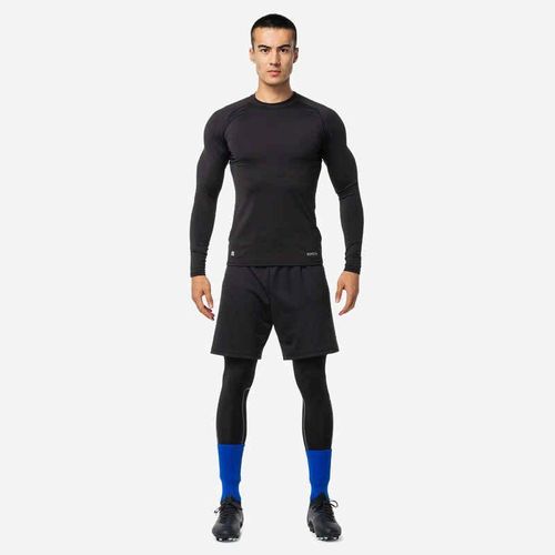 product_image_name-Decathlon-Adult Long-sleeved Thermal Football Base Layer Top Keepcomfort 100 - Black-1