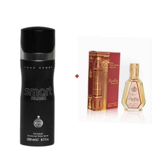 product_image_name-Fragrance World-Smart Black Body Spray 200ML Plus Barakkat Perfume red  50ml-1