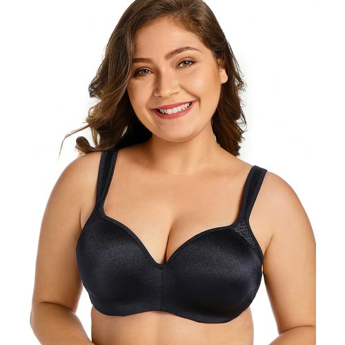 Shop Generic Women's Jacquard Balconette Bra Plus Size Seamless Smooth  Underwire Lightly Padded Contour Full Coverage Online