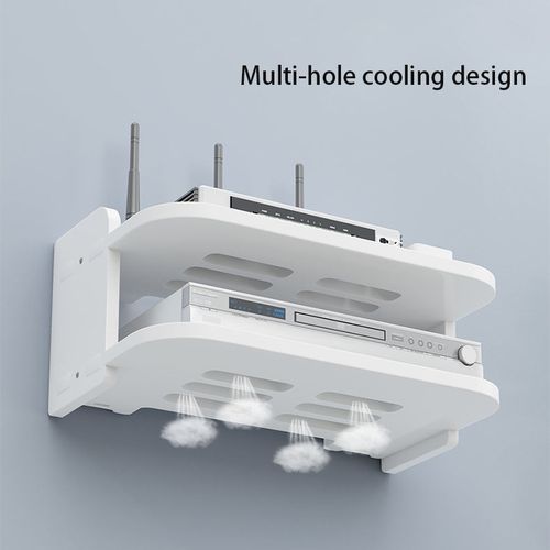 Generic Double Layer 45cm DVD/CD Wall Mount Rack Storage Shelf Free Phone Holder - image 3