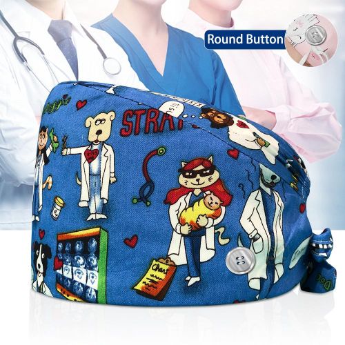 Shop Fashion Cap Women's Operating Room Hats Cotton Cartoon Hat Nurse Hat  Beauty Salon Nursing Cap Online
