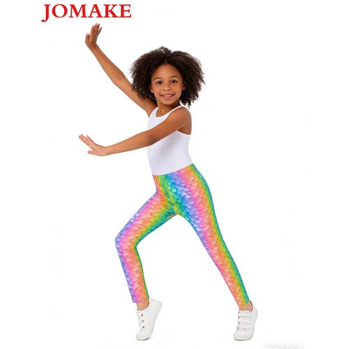 JOMAKE Fish scale pattern leggings for girls aged 2-9 - image 2