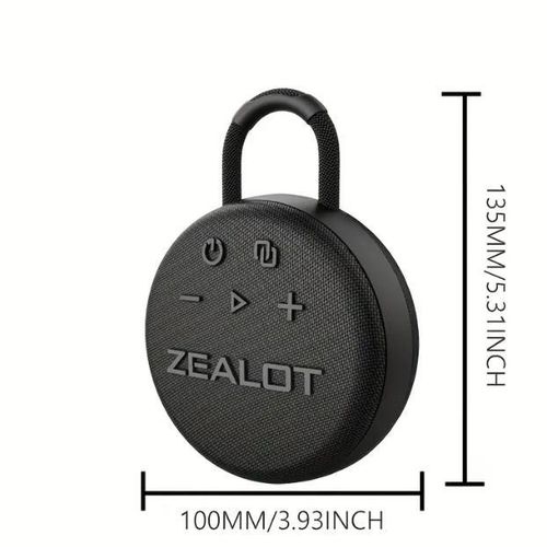 product_image_name-Zealot-Zeal0t S77 Mini Wireless Bluetooth Speaker - 1800mAh Battery and 8 Hours Playtime - Black-4