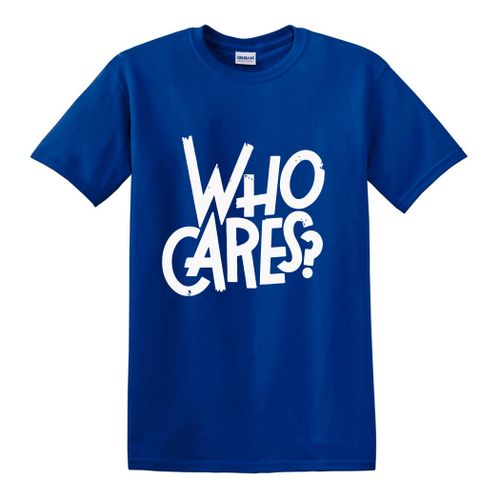 product_image_name-Generic-Who Cares Short Sleeve T-shirt - Blue-1