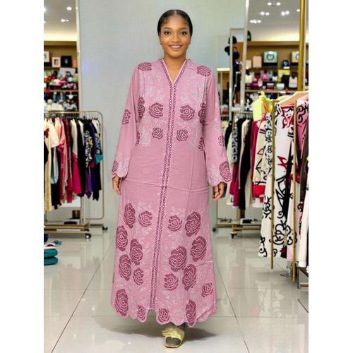 product_image_name-Fashion-Fashionable Women's Evening Dress - Elegant Office Outfit - Casual Women's Dress - Includes Scarf and Belt-Pink-1