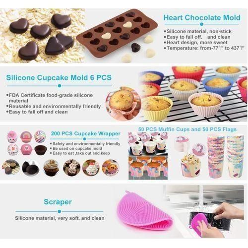 Generic 567-Piece Cake Decorating Kit with 3 Springform Pans, Turntable, Decorating Tools, Baking Supply Set for Beginners and Cake Enthusiasts - image 2