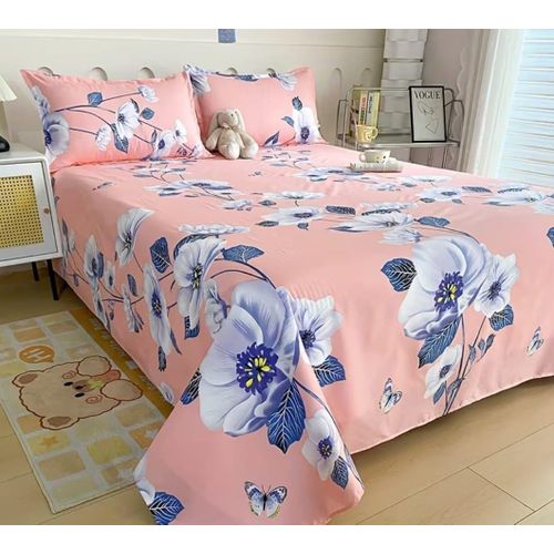Generic 3PCS  100 % COTTON BED SHEET 1BEDSHEET +2PILLOW