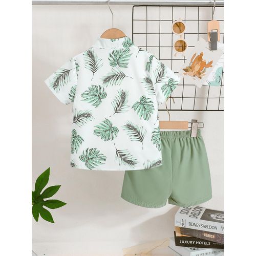 product_image_name-Fashion- Boys Casual  cute Short Sleeve, Shirt Short Pants Suit  for Toddler Boy-2