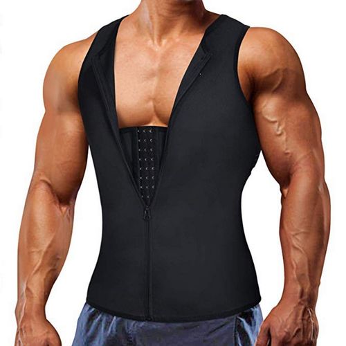 Men's Zipper Tunic Sweat Belt - Fat Burning, Tummy Control, Body Shaping  Fitness Suit