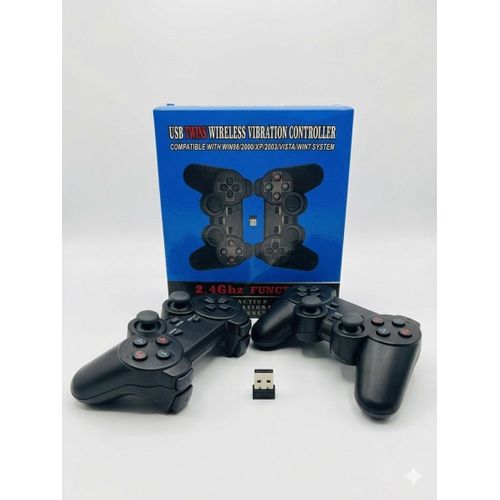 Generic USB Twins Wireless Vibration Controllers-Black