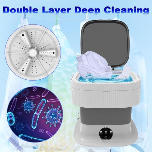 product_image_name-TodyJeyHo-Portable Washing Machine, 10L Foldable Mini Washer & Spin Dryer, Collapible Compact Washer, Small Folding Laundry Washing Machine, Socks, Baby Clothes, Underwear, Dorm, Camping, Apartment, RV, Grey-6