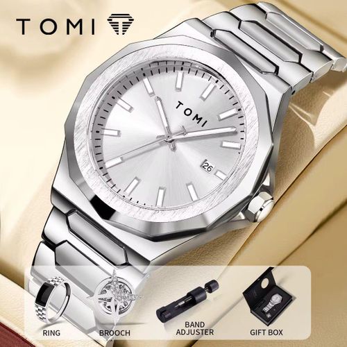 product_image_name-Tomi-Luxury Business Men's Watch Gift Box Set High Quality Simple and Versatile Quartz Watch Relogio Masculino-Silver-8