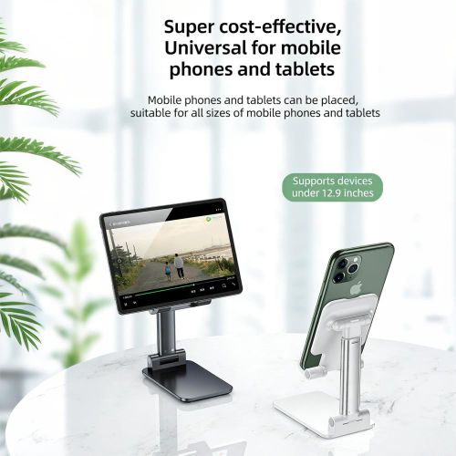 product_image_name-Generic-ASCENT Phone Stand for Live Streaming, Adjustable Foldable Heavy Duty Holder, Compatible with All Mobile Phones & Tablets Up to 12.9-4