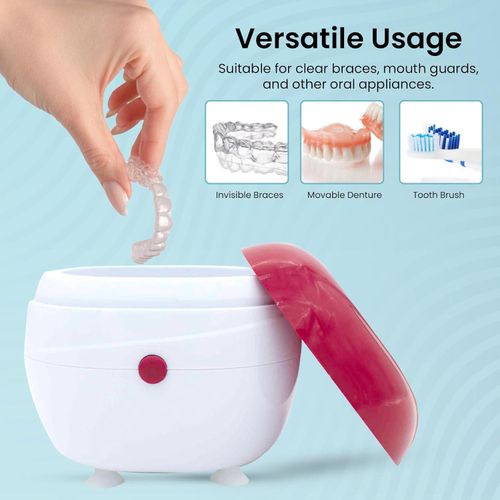 Generic Convenient Denture Case, Portable Aligner Cleaning Case, Denture Box with Filter - Easily Clean and Protect Dentures, Aligners, and Retainers - image 3