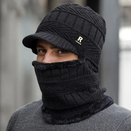 product_image_name-Gukbis-Men's Winter Beanie with Integrated Neck Warmer and Fleece Lining - Black-1