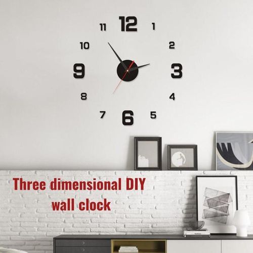 product_image_name-General-DIY Wall Clock Digital Stickers Living Room Bedroom Silent Wall Clock - Black -40cm-5
