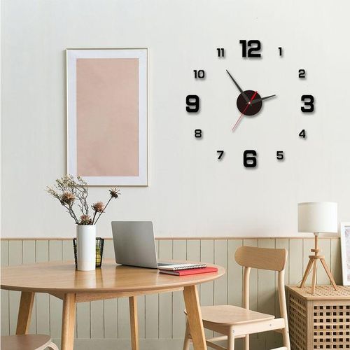 product_image_name-General-DIY Wall Clock Digital Stickers Living Room Bedroom Silent Wall Clock - Black -40cm-8