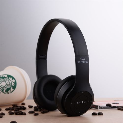 product_image_name-P47-Wireless Bluetooth Headset - Black Buy One Get One Free-2