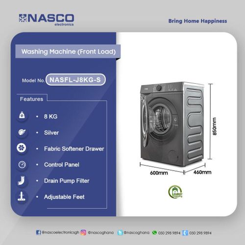 Nasco 8Kg Front Load Washing Machine - image 2