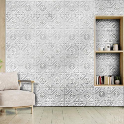 product_image_name-Generic-20-piece pack of 3D ceramic tile wall stickers, self-adhesive waterproof foam board wallpaper - 35X35CM-3