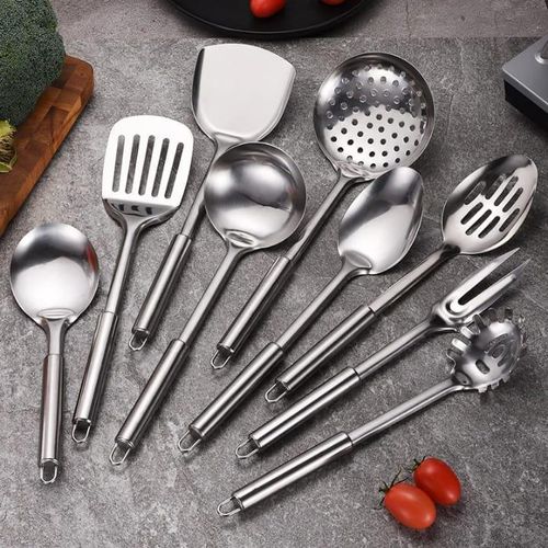 product_image_name-Generic-9 In 1 Stainless Steel Kitchen Ladles Set - Silver-1