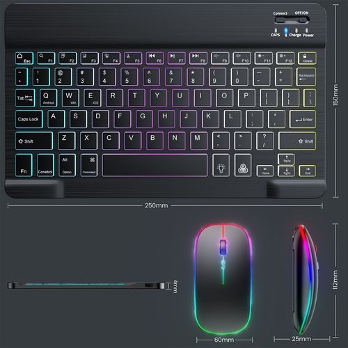 Generic Rechargeable Silent Backlit Wireless Bluetooth Keyboard and Mouse Combo - image 7