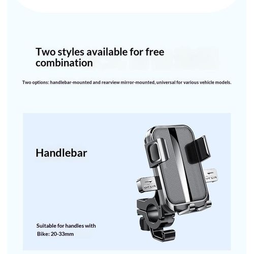 product_image_name-Generic-2 In 1 Motorcycle Phone Mount with Vibration Dampener & High-Speed Secure Lock, Anti-Theft Handlebar Cellphone Holder for Motorcycle Bike Bicycle Scooter ATV, for 4-7'' Smartphone-8