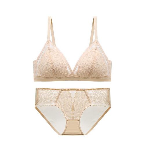 Shop Generic Triangle Cup Bra Set Underwear Women Underwire Thin Bra  Beautiful Back Lace Drop Shipping Online