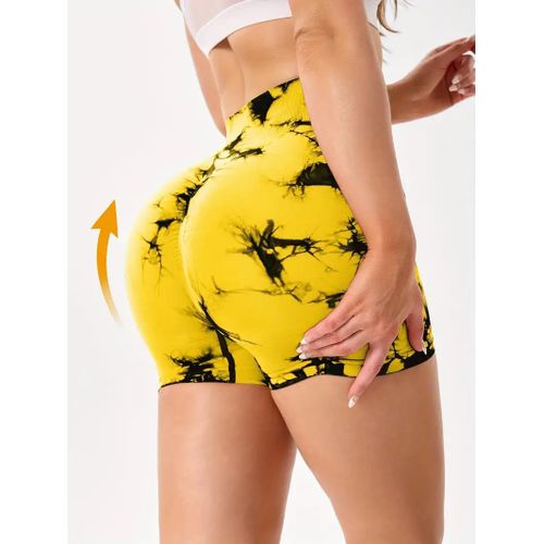 product_image_name-Generic-Ladies Biker Shorts – Yellow & Black-2