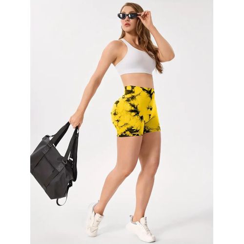 product_image_name-Generic-Ladies Biker Shorts – Yellow & Black-6
