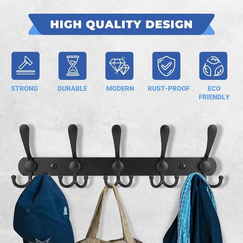 Generic Coat Rack Wall Mount, Heavy Duty Stainless Steel Coat Hook - image 3