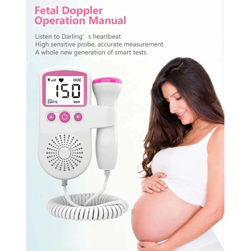 product_image_name-Genetic-Home Fetal Doppler Heart Rate Baby Monitors - Pink/White-4
