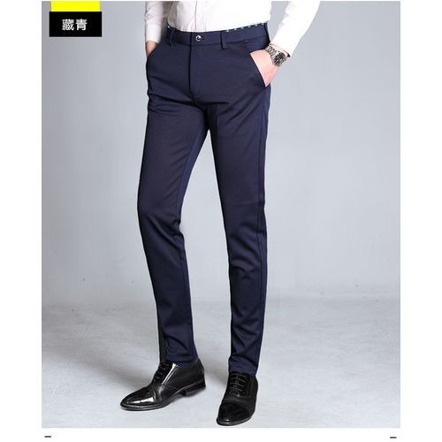 Shop Generic Men's Stretch Dress Pants Slim Fit Skinny Suit Pants ...