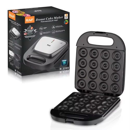 RAF 16 Piece Slot Doughnut/Donut Maker - Black