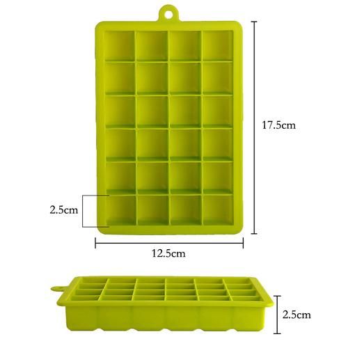 24 Grid Ice Cube Mold Silicone Ice Cube Tray Square Ice Tray Mould Easy  Release Silicone