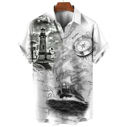 Shop Generic 2023 Sailing Compass Men's Shirts Summer Short Sleeve