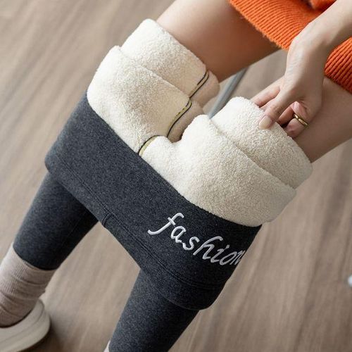 Shop Generic Thick Cashmere Leggings Women's Outer Wear Plus Velvet  Thickened Winter High Waist Shaping Skinny Pants Cotton-Padded Trousers  Online