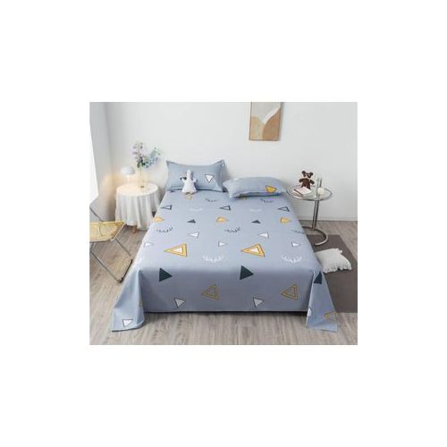 Lindy Double Size Bed Sheets - 3 Pieces - Blue/Yellow/White