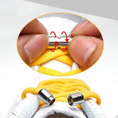 product_image_name-Generic-1 pair Elastic No-tie Shoelaces With Two Metal Eyelets, Suitable For Adults And The Elderly, Elastic Shoelaces-3