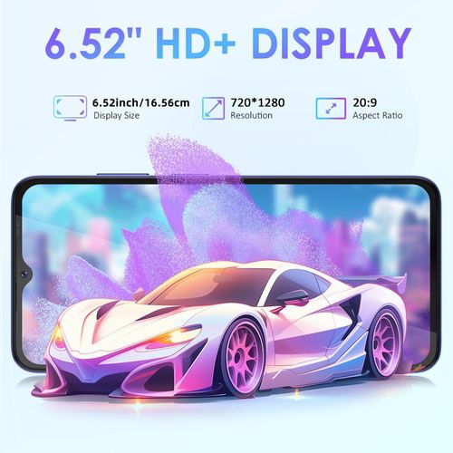 product_image_name-redbeat-D5 Smartphone, 6.52-inch HD Display, 6GB RAM+128G ROM, Octa-Core 1.6GHz, Blue-2