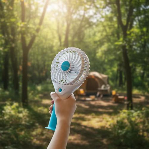 LONTOR High Quality USB Handheld Rechargeable Fan- White/Blue