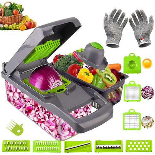 1 Set Vegetable Chopper, Multifunctional Mandolin Slicer, Kitchen Vegetable  Slicer Dicer Cutter Chopper, Adjustable Carrot And Garlic Chopper With  Container, Kitchen Gadgets