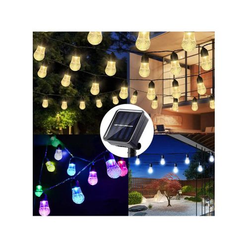 White Label Outdoor Waterproof Solar String Light With 8 Lighting Modes - White/50 Lights - image 2