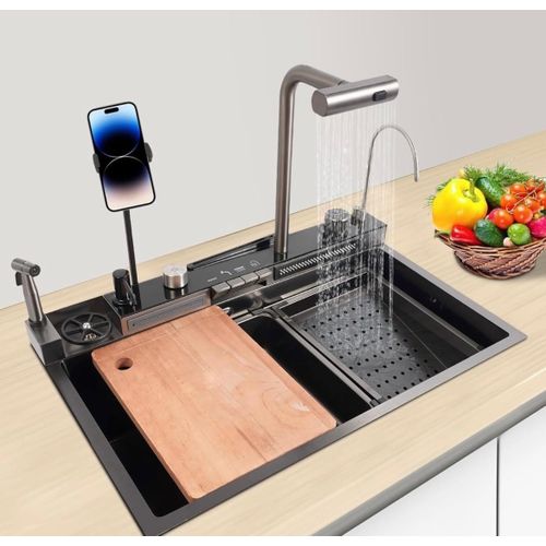 Rt  Premium Smart Kitchen Sink With LED Light Display - Waterfalls - image 3