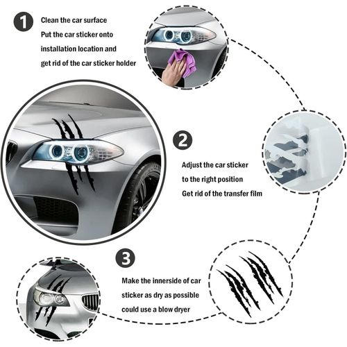 Generic Claw-print style car headlight stickers, motorcycle decorative stickers - image 7
