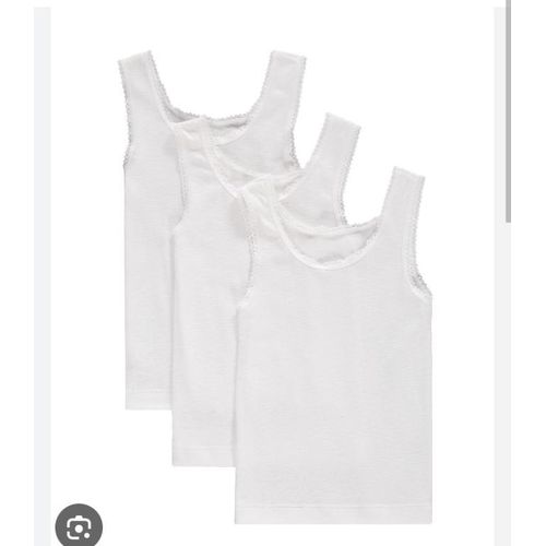 product_image_name-AD-3pcs Girls Cotton Singlet (7 - 8 years) - White-2