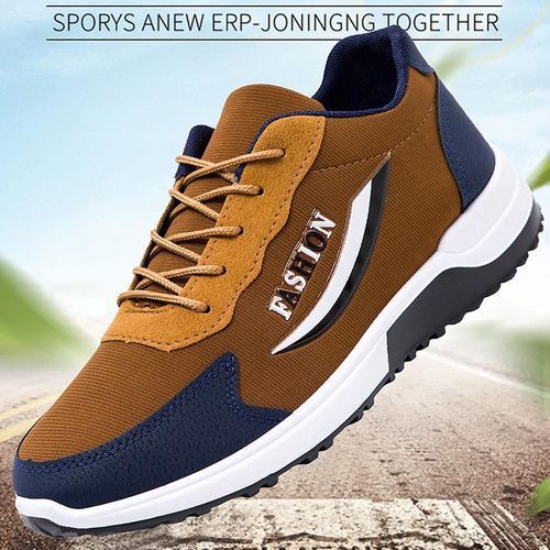 product_image_name-AIDAILU-Men's Sneakers Male Sport Shoes Casual Breathable Shoes Comfortable Lace Up Hiking - Brown - Brown - EU 42-2