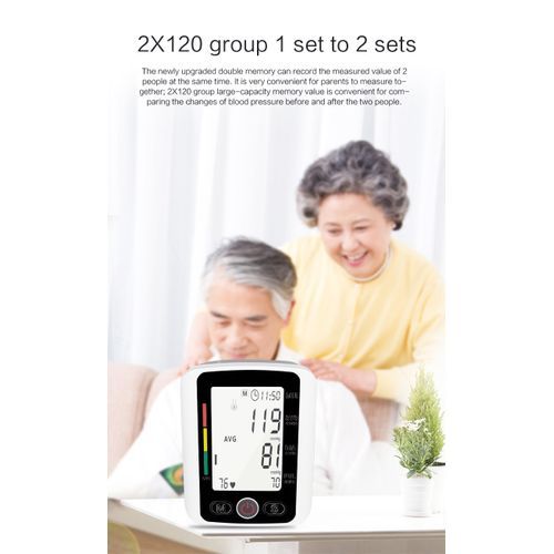 product_image_name-Generic-Blood Pressure Monitor Wrist Arm BP Monitors Heartbeat Health Monitors + usb battery - Black/White-12