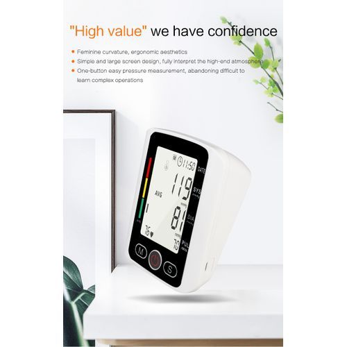 product_image_name-Generic-Blood Pressure Monitor Wrist Arm BP Monitors Heartbeat Health Monitors + usb battery - Black/White-14