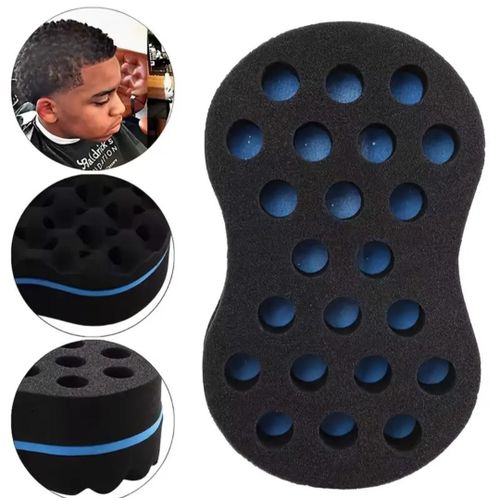 product_image_name-Generic-Dual-Sided Hair Curl & Twist Sponge Brush - Hair Style Tool for Curls, Coils, and Afros(Black) -2